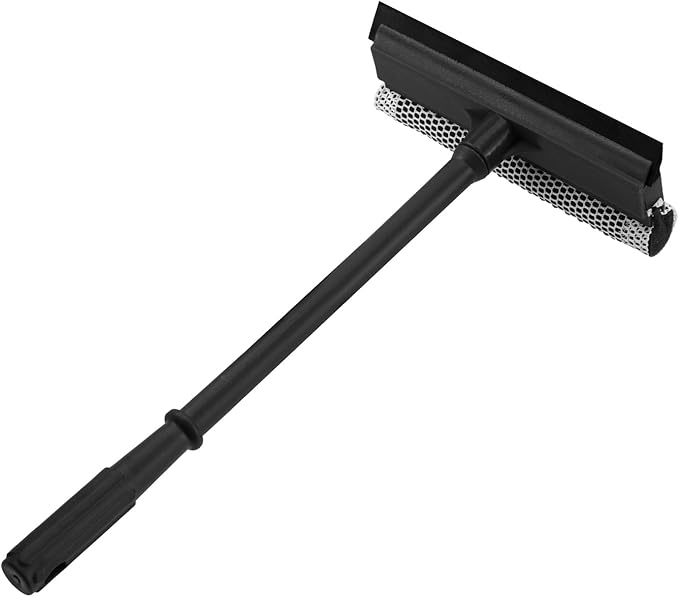 2 in 1 Window Squeegee for Car,Window Cleaner with Long Handle,Sponge Car Squeegee for Gas Station, Glass,Shower,Outdoor High Window Cleaning
