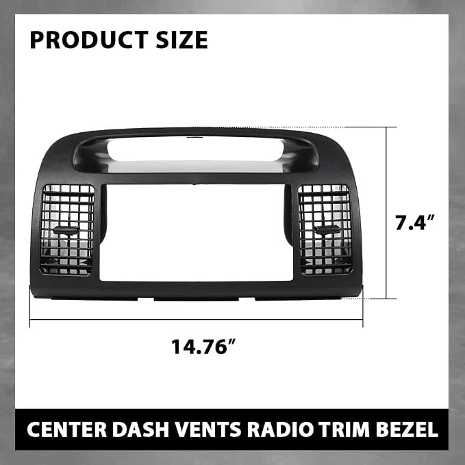 G-PLUS Upper Center Dash Trim Radio Bezel Ac Air Vents Black Compatible with Toyota Camry 2002-2006