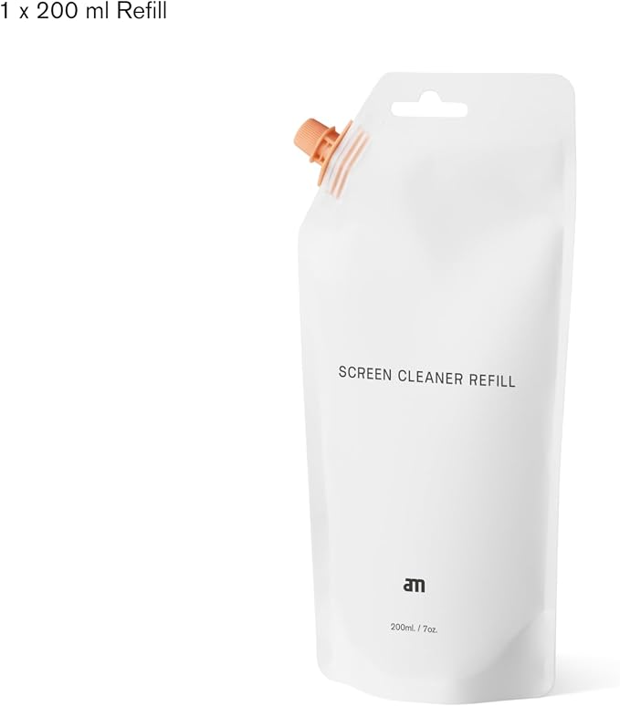 am Mist Screen Cleaner Refill 200ml (7 oz) – Alcohol-Free Cleaning Liquid | Refill for am Mist Screen Cleaner. Alcohol-free formula for phones, laptops, TVs, tablets and car displays.