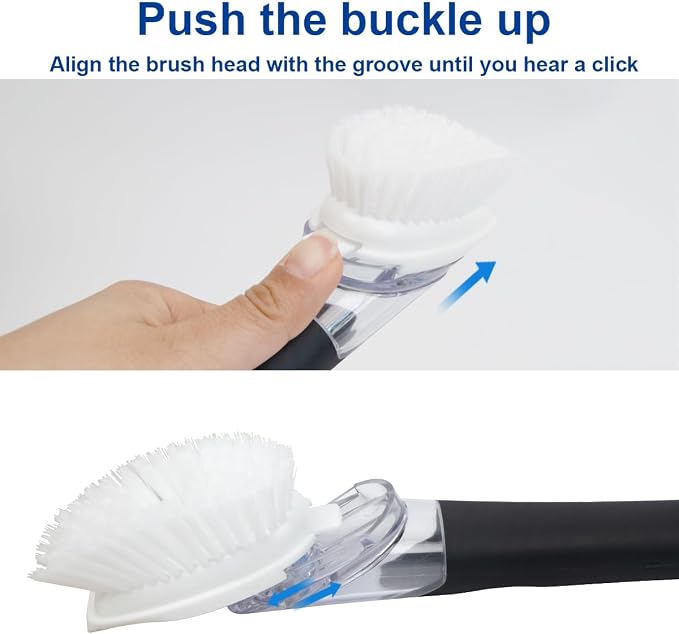 CELOX Dish Brush with Soap Dispenser, Dish Soap Brush with Handle