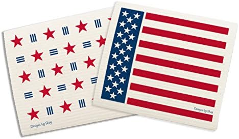 Skoy Cloth - 2-Pack Eco-Friendly & Reusable Swedish Dishcloth, for Kitchen & Household Use, Plastic-Free Packaging, Dishwasher Safe, Designer Series – Pride/Freedom, White Skoy Cloth