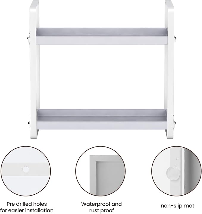 HNRLOY Bathroom Counter Organizer,Bathroom Countertop Organizer,Counter Shelf,Countertop Storage,Organization and Storage,Makeup Shelf,Sink Caddy(Grey 2 Tier)