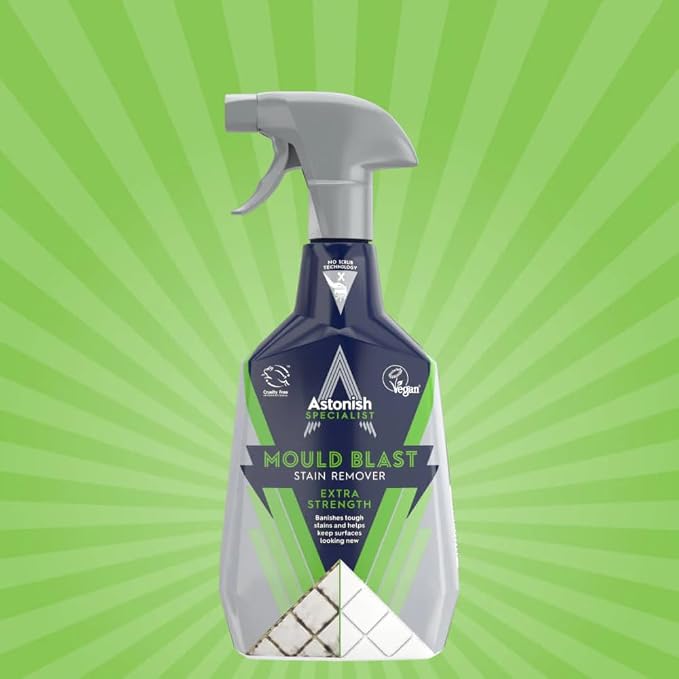 Astonish Apple Burst Household Cleaner - Shower Curtain, Shower Door, Bathroom Tiles - Hard Water Stains, Rust & Calcium Bathroom Cleaner - No Scrub, Cruelty Free Cleaning Supplies, 750ml Spray Bottle