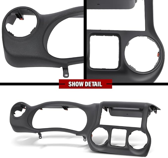 DOTCOM Dash Instrument Cluster Panel Bezel Fit Jeep Wrangler 2011-2014 | Instrument Cluster Trim Panel Bezel,Polypropylene Material,Black Finish, Fit Jeep Wrangler 2011-2014