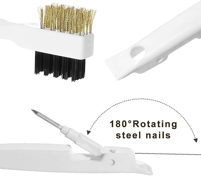 2pcs Kitchen Gas Stove Cleaning Brass Wire Brush Putty Scraper Rust Grease Grime Cleaner