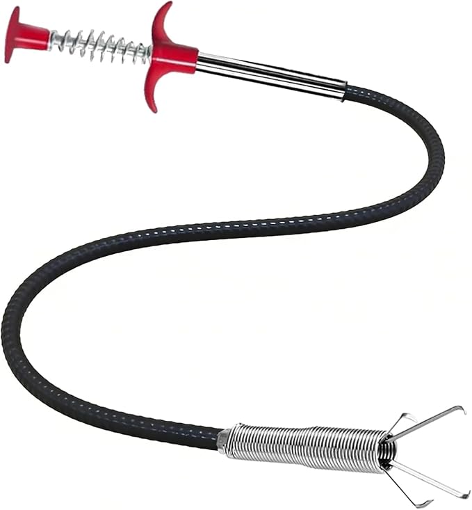 33-Inch Toilet Snake, Flexible Grabber Claw for Sink, Shower, Tub