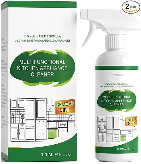Heavy-Duty Kitchen Oil Remover Spray, Fast No-Scrub Oil Stain Remover, Kitchen Appliance Cleaner for Cooktop, Oven, Stove & Range Hood (2)
