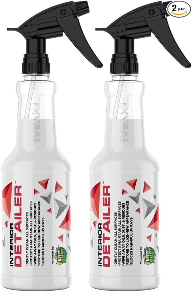 MAXL® Interior Car Cleaner Detailer Spray, NeverDust® Technology, 2 x 20 oz | Repels Dust, Wipes Oil, Residue with Matte Finish for Leather, Dash, Trim & Screens, Safe on All Surfaces