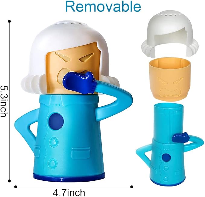 Abnaok 2PCS Angry Mama Microwave Cleaner with Chilly Mama Fridge Cleaner, Easily Clean in Minutes, Microwave cleaner Steam for Home or Office with English Manual