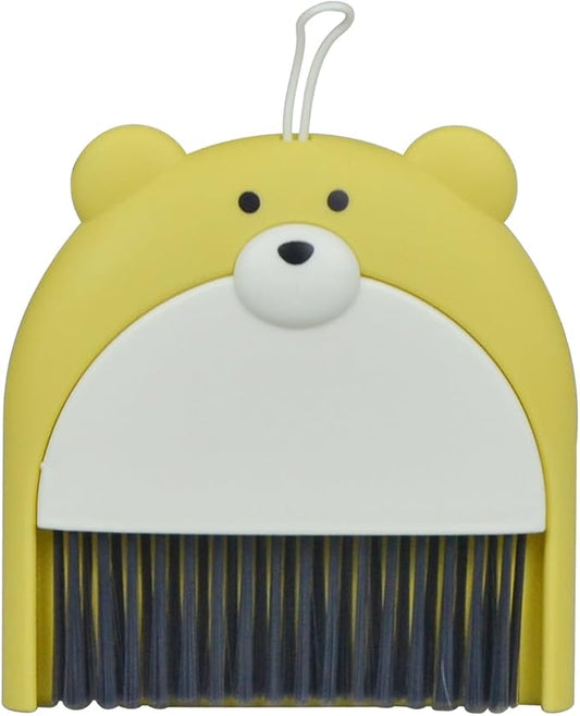 Mini Broom and Dustpan Set 6.2x6.3 Inches Compact Hand Broom for Desktop Table Countertop Car Office Kitchen Small Space Cleaning(Yellow)