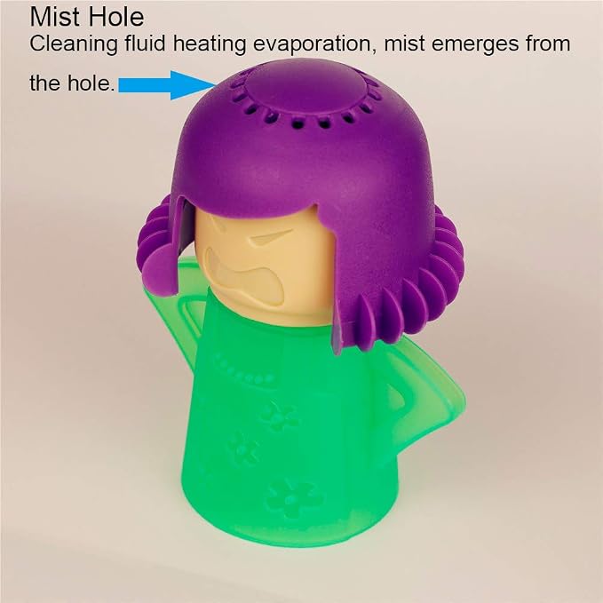 Asltw Angry Mama Microwave Steam Cleaner for Microwave Oven Cleaning, Vinegar Steam Deodorizer Kitchen Cleaning Tool, Reusable BPA Free Steam Cleaning Gadget for Fast Odor & Stain Removal (Green)