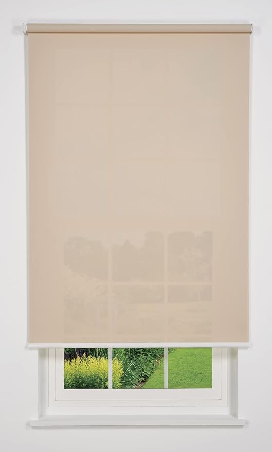 Cordless 5% Solar Screen Standard Roller Shade, Sand 27 W x 66 H (Arrives 1/4" Narrower)