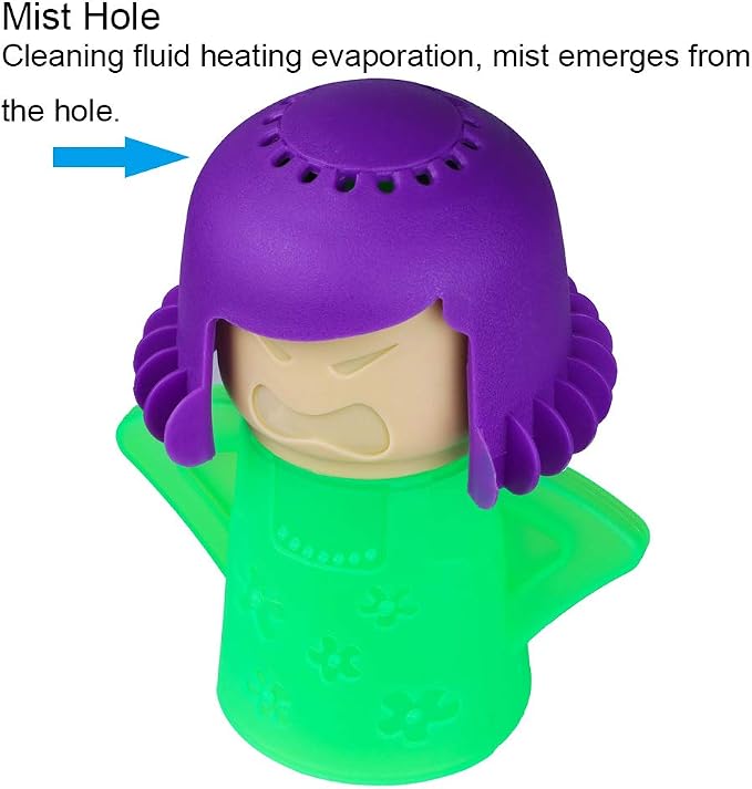 Angry Mama Microwave Oven Steam Cleaner, Angry Mom Microwave Cleaner, Just Add Vinegar and Water, Cut Cleaning Time by Half (Green)