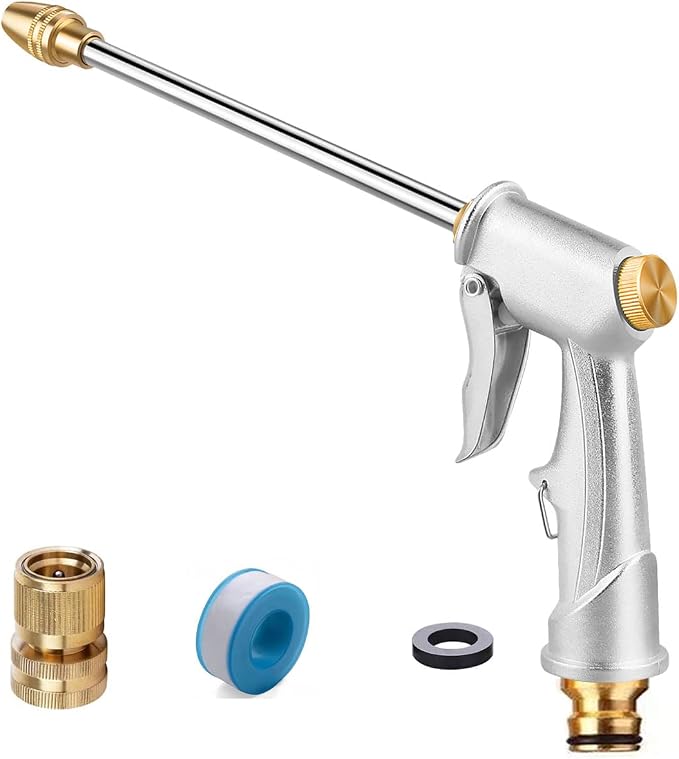 Garden Hose Nozzle, High Pressure Water Hose Nozzle Sprayer Head,fits 3/4” Garden Hose Thread,for Lawn & Garden,Washing Cars,Watering Garden,Cleaning,Showering Dogs&Pets