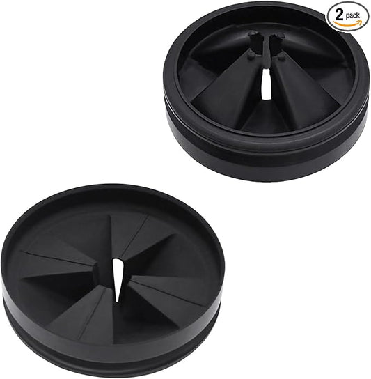 2 Pack 3 3/8" Garbage Disposal Splash Guards Sink Baffle QCB-AM, Garbage Disposer Accessories, BlackUpgraded Removable Quiet Collar Drain Plugs，Replacement for InSink&Erator Evolution Series