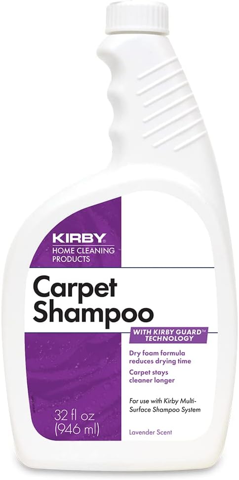 Kirby Shampoo & Stain Carpet Shampoo-Rug Remover & Odor Eliminator, Smell Neutralizer Solution-Remove Dog and Cat Stains, 32oz, Packing may Vary