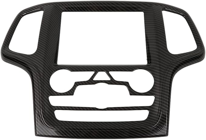 Dashboard GPS Navigation Panel Trim Full Cover for 2014-2018 Jeep Grand Cherokee SRT8 ABS Interior Mouldings Black Carbon Fiber Look Car Styling 1-Pack