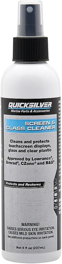 Quicksilver 8M0224418 Screen & Glass Cleaner for Marine Electronics, Windshields and Mirrors, 8 oz.