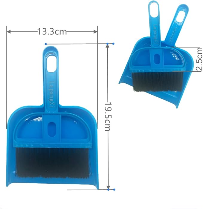 Mini Broom and Dustpan Set Hand Broom & Dust Pan Brush Set | Portable plastic cleaning set for desks, keyboards, tables and small pet cages. Lightweight, space-saving and easy to store.