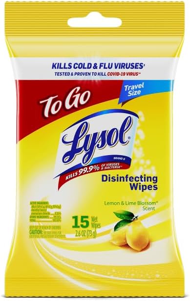 LYSOL Disinfecting Wipes - Lemon & Lime Blossom To-Go Flatpack 15 ct. 1 pack