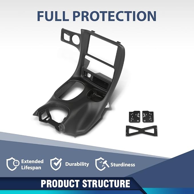 PIT66 Double Din Dash Kit Fit Chevy Corvette C5 1997-2004 Black | Radio Installation Panel Fit Chevy Corvette C5 1997 1998-2004 10407815, Dash Bezel Kit, Black