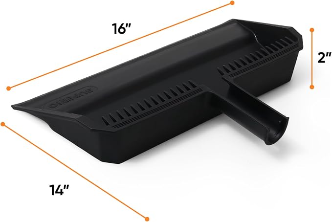 Superio 2-Pack Wide Plastic Dustpan with Comb - 16" Wide, Rubber Lip, Broom Handle Clip, Black