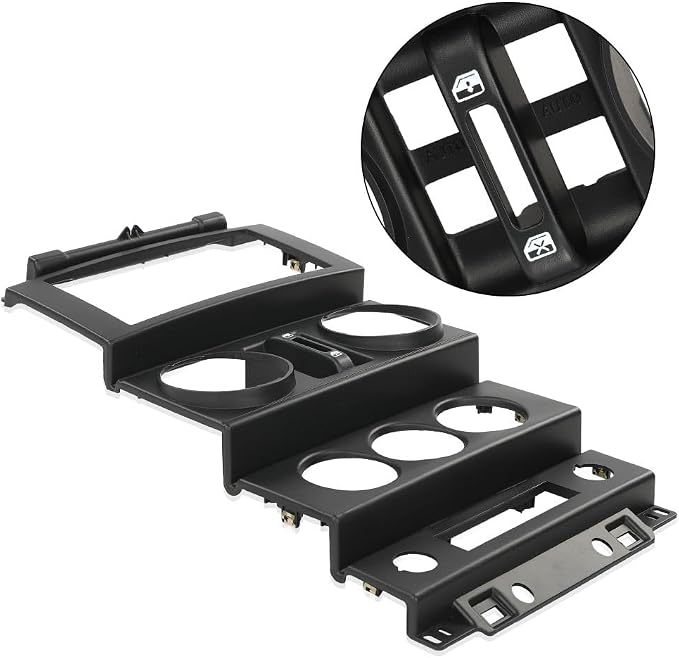 DOTCOM Center Dash Bezel Trim Fit Jeep Wrangler 2007-2010 Black | Dashboard Instrument Panel Center Bezel Trim,Dash Center Cover