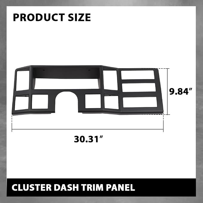 G-PLUS Dash Bezel Panel Surround Trim Compatible with Jeep Cherokee XJ 1984-1996 Black Dashboard