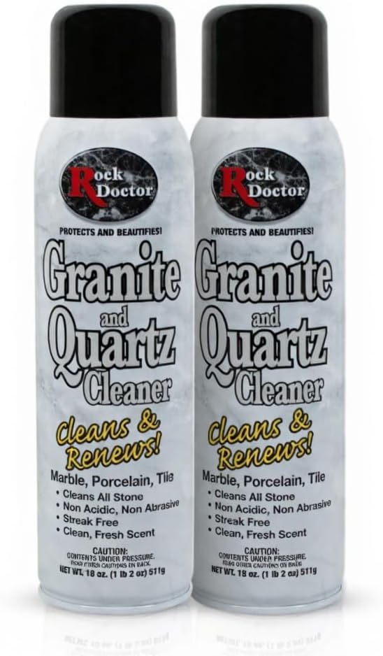 Rock Doctor Granite Cleaner, Cleans& Renews Surfaces, Granite/Marble Countertop Cleaner, Cleaning Spray for Vanity, Table Top, Kitchen Counters, Stone Surfaces 18 Fl Oz Pack of 2