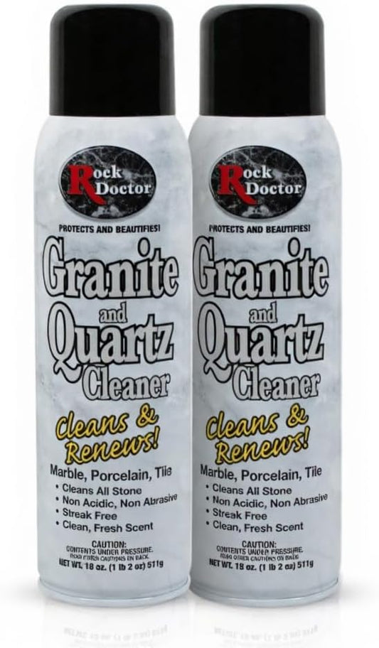 Rock Doctor Granite Cleaner, Cleans& Renews Surfaces, Granite/Marble Countertop Cleaner, Cleaning Spray for Vanity, Table Top, Kitchen Counters, Stone Surfaces 18 Fl Oz Pack of 2