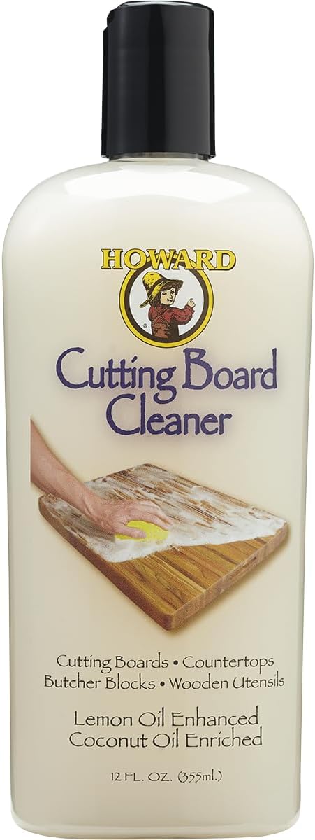 Howard Products CBC012 Wood Cutting Board Cleaner, Wood Cleaner for Wooden Cutting Boards, 12 oz
