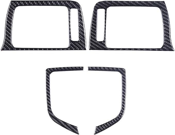 Black Carbon Fiber Interior Decoration Trim Kits, Center Console Trim Cover Sets for Honda Pilot 2016-2022/ Ridgeline 2017-2023/ Passport 2019-2023 (4PCS_Console Air Outlet Trim Kits)