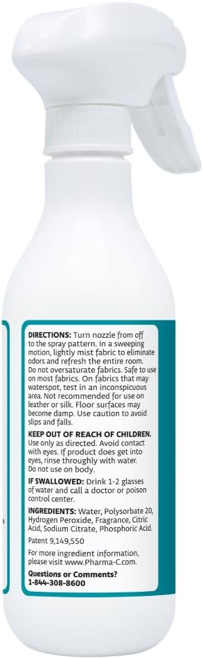 The Pharma-C Company - Odor Eliminator [6-12oz Bottles] - Bulk Fabric & Room Spray -Extra Strength Multipurpose Air Freshener & Fabric Refresher- Neutralize Deodorize