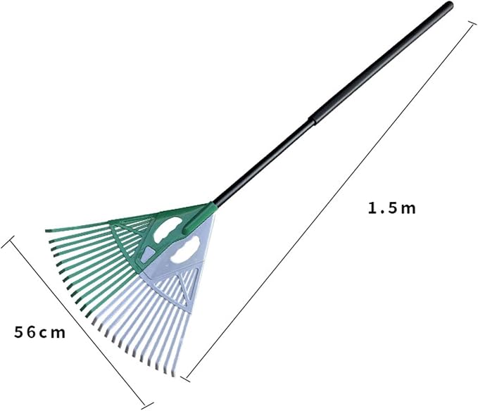 predolo 2-in-1 Leaf Rake and Grabber Lightweight Leaf Collector Tool Lawn Care Equipment for Homeowners , W Wood Handle