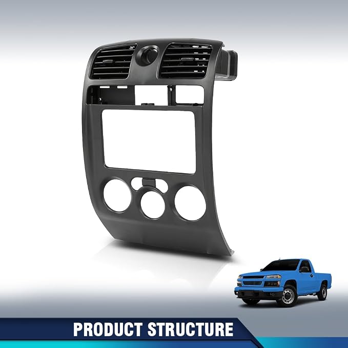 PIT66 Radio Dash Bezel Trim Panel Fit Chevy Colorado GMC Canyon 2004-2012 | Radio Dash Bezel Trim Panel Compatible with Chevy Colorado GMC Canyon 2004-2012 Black