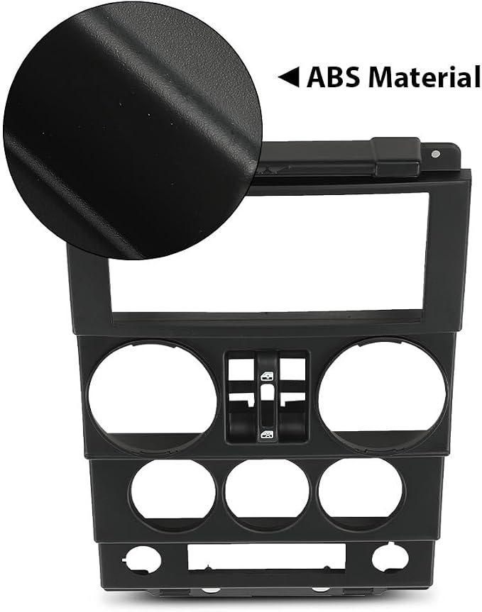 DOTCOM Center Dash Bezel Trim Fit Jeep Wrangler 2007-2010 Black | Dashboard Instrument Panel Center Bezel Trim,Dash Center Cover