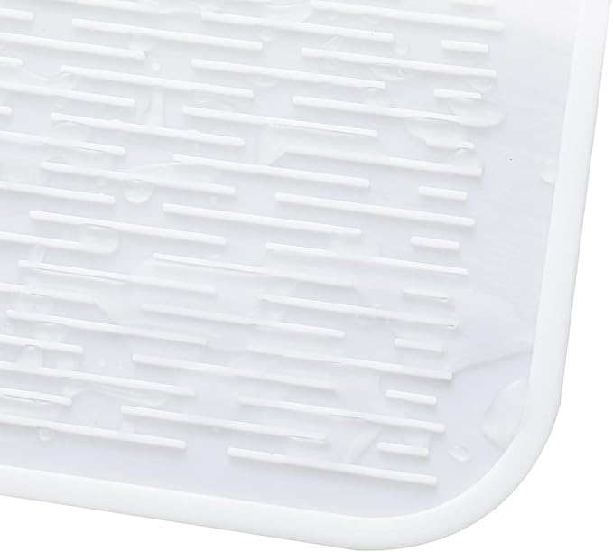 MicoYang Silicone Dish Drying Mat for Multiple Usage,Easy clean,Eco-friendly,Heat-resistant Silicone Mat for Kitchen Counter or Sink,Refrigerator or Drawer Liner White 4XL 32 inches x 18 inches