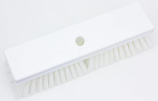 SPARTA Plastic Floor Scrub Brush, Brush Head Only, Deck Brush with ACME Standard Thread Fitting for Deck, Industrial Kitchens, and Hospitals, 10 Inches, White