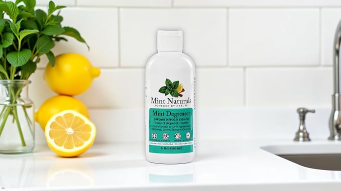Natural Garbage Disposal Cleaner & Deodorizer - 12oz | Made in USA with USDA Organic Peppermint Oil by Mint Naturals