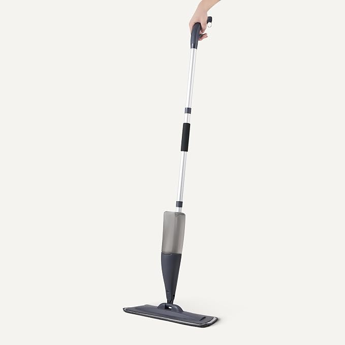 Amazon Basics Dry and Wet Floor Spray Mop, 360-Degree Swivel Spray Mop for Hardwood, Tile, Laminate, Vinyl Floor Cleaning with 16.9 oz Refillable Tank, 49-inch, 3-Pack Washable Microfiber Pads