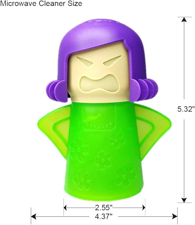 Angry Mama Microwave Oven Steam Cleaner, Angry Mom Microwave Cleaner, Just Add Vinegar and Water, Cut Cleaning Time by Half (Green)
