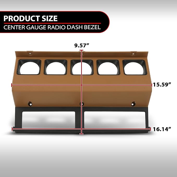 DOTCOM Center Gauge Radio Dash Bezel Trim Fit Jeep Wrangler YJ 1987-1995 Yellow | 55007310, 8955007310, 1Pc