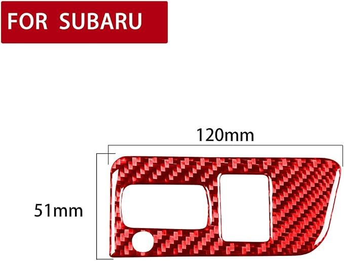 Real Carbon Fiber Decals Headlight Switch Button Cover Red Trim Stickers Compatible with Scion FR-S 2013 2014 2015 2016 / Toyota 86 2017 2018 2019 2020 Accessories Type-A