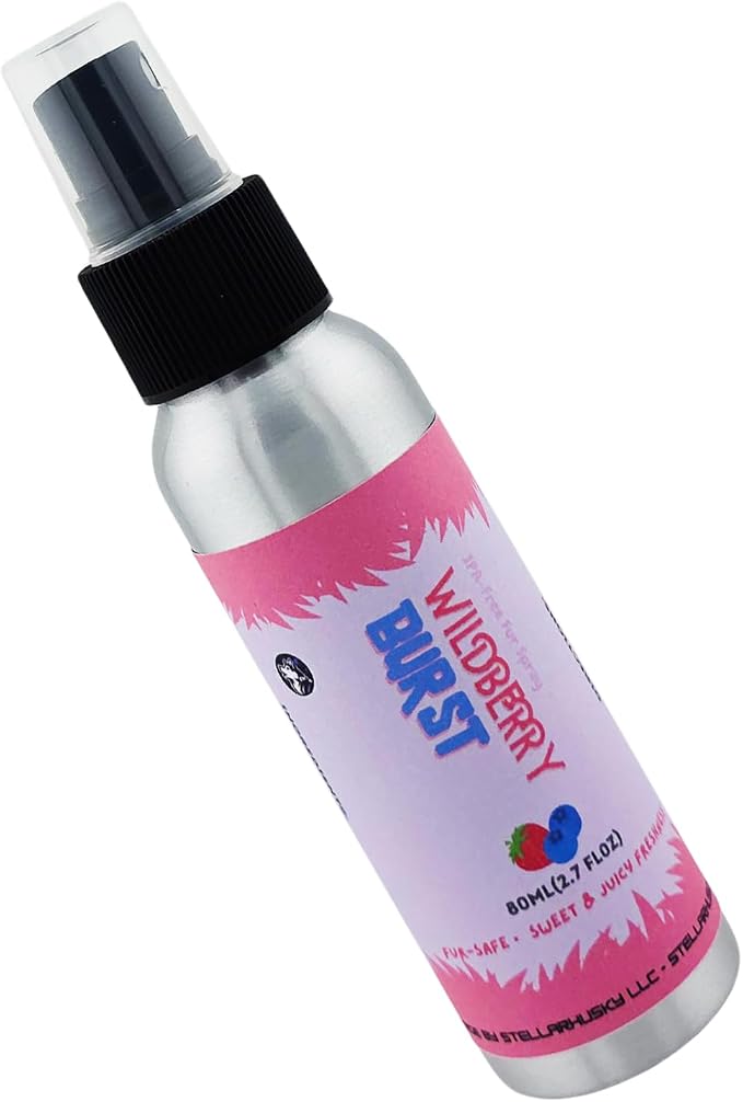 Fursuit Spray - Fur & Costume Spray - Wildberry Burst - IPA-Free Fabric Freshener for Fursuits & Cosplay | Long-Lasting Scent | 80 mL Aluminum Bottle