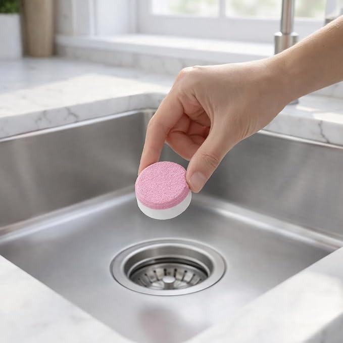 EEMANI Garbage Disposal Cleaner Tablets 24 Pack – 20g Large Foaming Lavender Scent, Sink & Drain Freshener for Kitchen, Deep Cleaning – 1 Year Supply