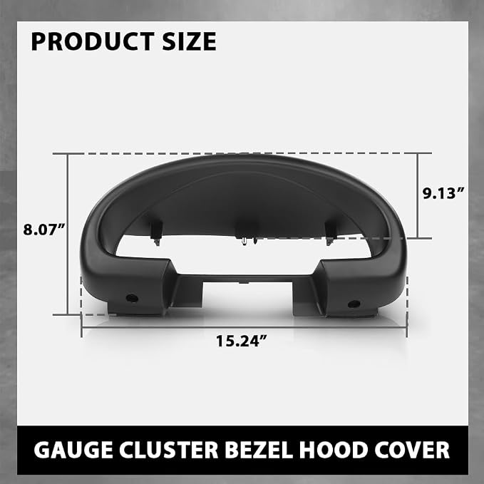 G-PLUS Gauge Cluster Bezel Hood Cover Compatible with Mazda Miata 1990-1993 NA01-55-420B-00, NA0155420B00 Black
