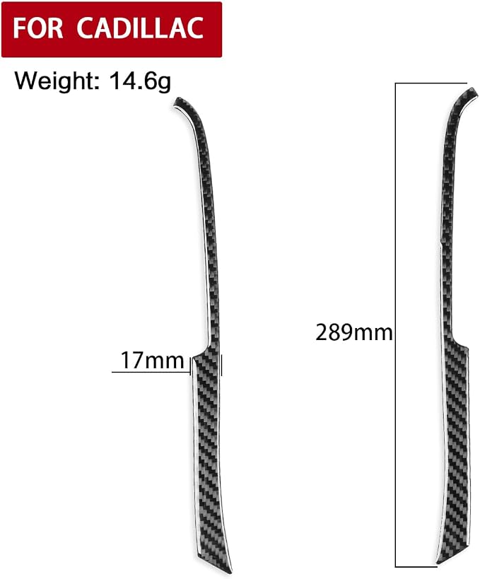 Real Carbon Fiber Trim for Cadillac CTS Accessories | for 2008 2009 2010 2011 2012 2013 Center Console Side Strip Sticker Interior Thick Overlay Decal