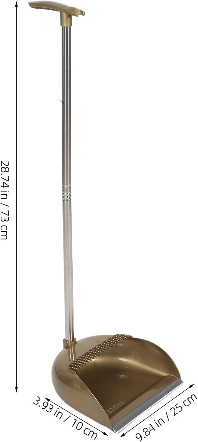 GANAZONO Broom Dustpan Scraper Set Long Handle Stand Up Broom Combo Dustpan for Home Kitchen Room Office Lobby Floor | Long Handle Stand Up Broom Combo Dustpan 25X10X73cm/9.82X3.93X28.69in for Home Kitchen Room Office Lobby Floor