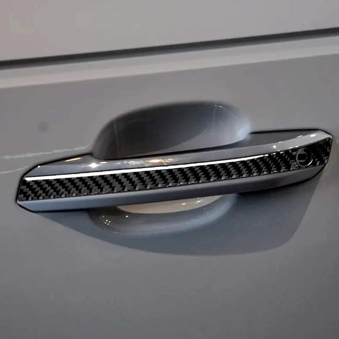 Real Carbon Fiber Trim for Audi Accessories | for B9 A4 S4 A5 S5 2020-2025 / RS5 2021-2025 Door Handle Panel Interior Thick Overlay Decal - B