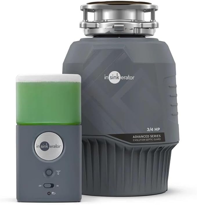 INSINKERATOR Evolution Septic Guard 3/4 HP Garbage Disposal, Advanced Series EZ Connect Continuous Feed Food Waste Disposer and INSINKERATOR BOOST System with Septic Guard